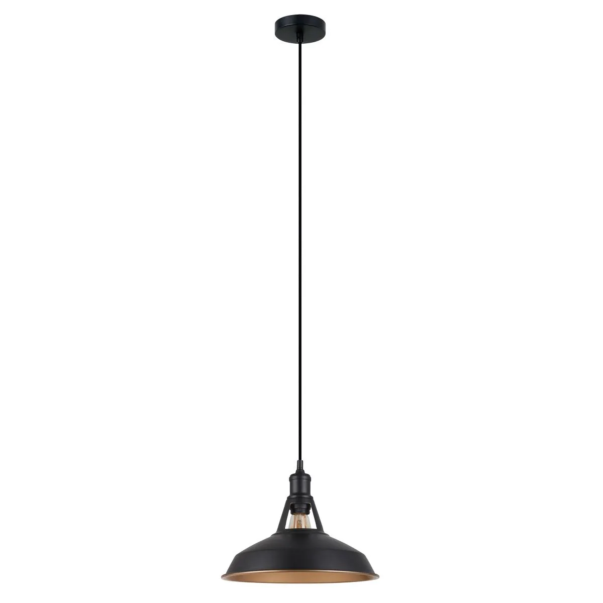 Freya, loftowa lampa wisząca, czarna, E27, MDM-2315/1 M BK+GD